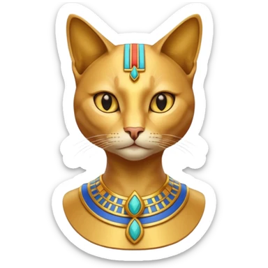 cat wear Bust of Nefertiti sticker