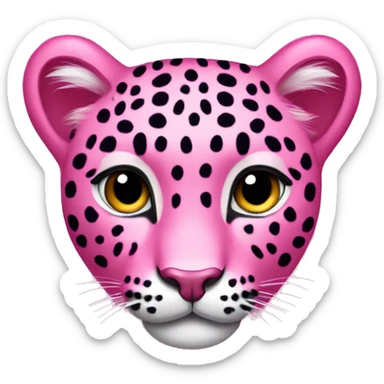 Pink leopard heart sticker