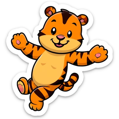 classic Tigger from Winnie the Pooh, cheerful and energetic sticker