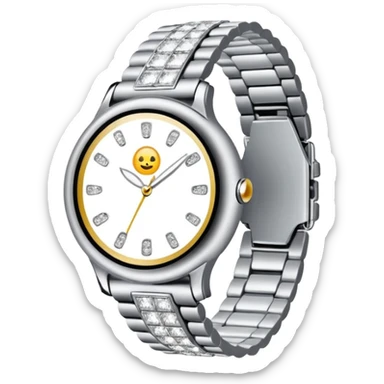 Crie um relógio de pulso prateado cravejado de diamantes brilhantes sticker