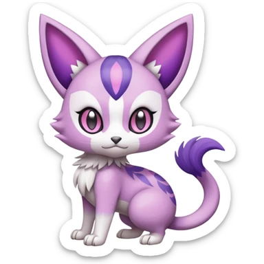Meloetta-Purrloin-Gatomon-Trico-Pokémon-Fakémon-fusion-hybrid-creature sticker