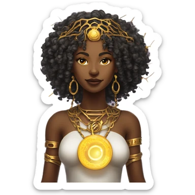 Technomancy Goddess is a mystical being who controls both magic and technology. She can cast spells on technological networks. Her powers blend the ancient art of magic with advanced cybernetics and technology. She can command machines sticker