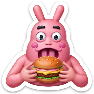 Patrick star inhaling krabby patties sticker
