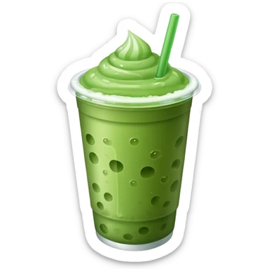 iced matcha in a plastic cup sticker