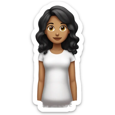 Dos madres una morena pelo corto y otra trigueña clara cabello largo negro y niña blanca con pelo largo sticker