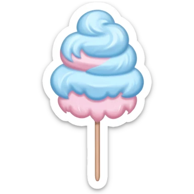 Basic cotton candy on stick with muted colors sticker