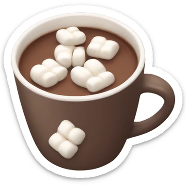 Cute Mug of hot chocolate with mini marshmallows sticker