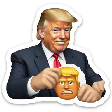Trump with fried sticker