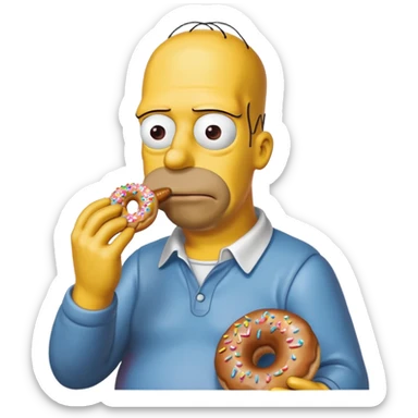 Homer simpson qui mange un donuts sticker