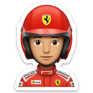 ferrari f1 driver headshot with helmet sticker