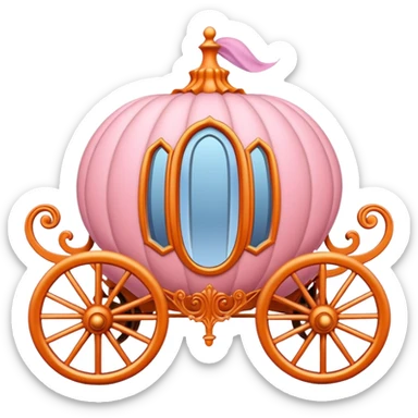 Conderella pumpkin carriage pastel pink orange sticker