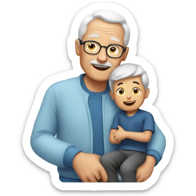 Grandad and grandson sticker