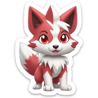 Kawaii Chibi Poochyena-Zangoose-Lycanroc-Pokémon Full Body sticker