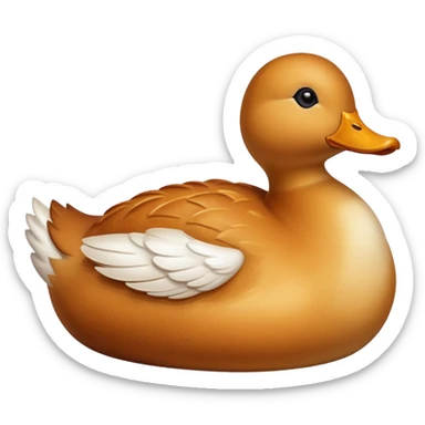 bread loaf shaped like a duck, golden brown crust sticker