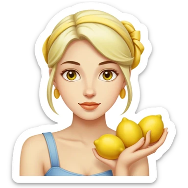 Woman holding lemons sticker