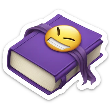 Closed purple book with volume 6 written on the cover. Make sure it's standing upright sticker