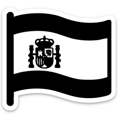 Spanish flag with red and yellow horizontal stripes and coat of arms sticker