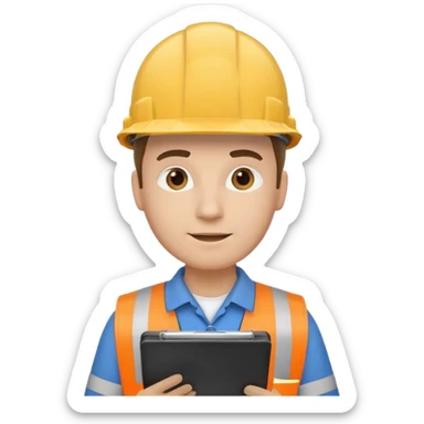 engineer with clipboard sticker