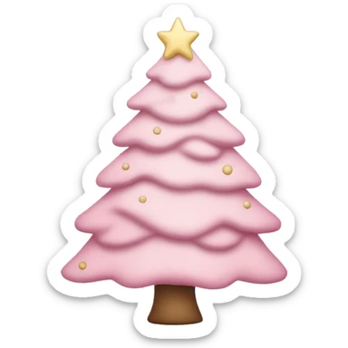 pastel pink christmas tree sticker