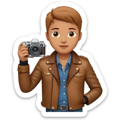 a tourist in europe holding a camera not wearing khaki sticker