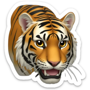 Tigre tenant une épée sticker