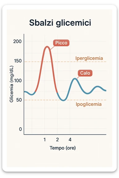 Sbalzi glicemici con grafico italiano sticker