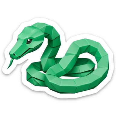 origami snake in color green mint rgb(168, 251, 211) sticker