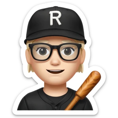 a roblox bacon that has a black baseball hat and has cool black glasses sticker