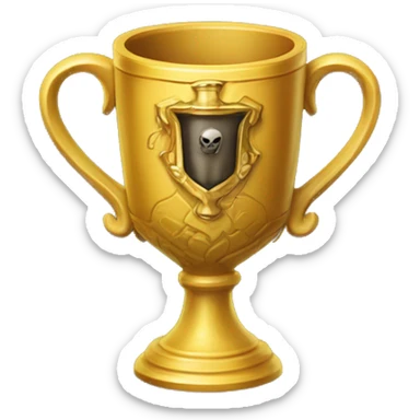 The Hufflepuff Cup is a small, golden cup adorned with intricate designs, serving as one of Voldemort's Horcruxes to safeguard a piece of his soul, ensuring his immortality. sticker