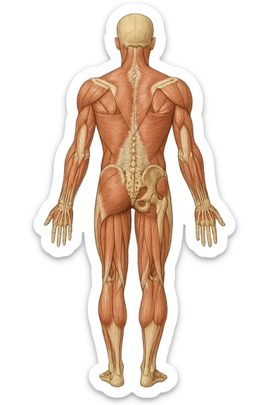 corpo umano anatomico con schiena piatta sticker