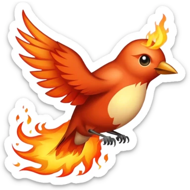 A flying nightingale on fire sticker