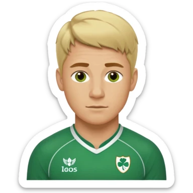 irish rugby player with short blond hair sticker