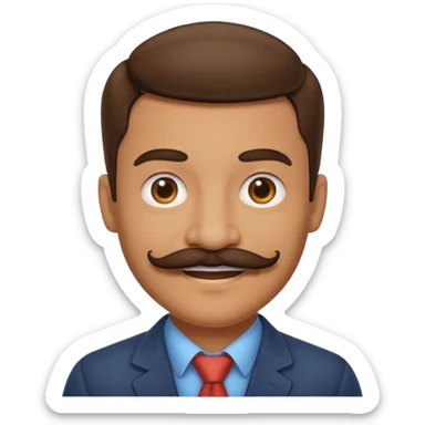 Mustache on a normal smile sticker