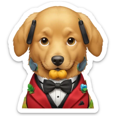 golden retriever gentleman sticker