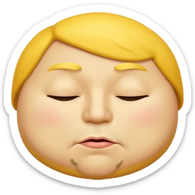 A male emoji with big fat lips with it’s eyes closed not smiling with its mouth closed and it’s yellow sticker