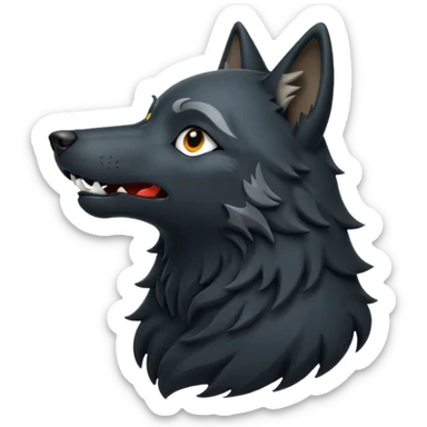 Black wolf howling sticker