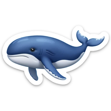 whale swimming in sea sticker