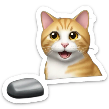 cat drive a car sticker