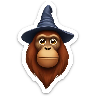 Orangutan wizard in a library sticker