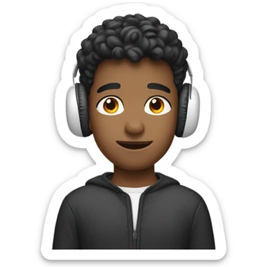 a boy with airpods  sticker