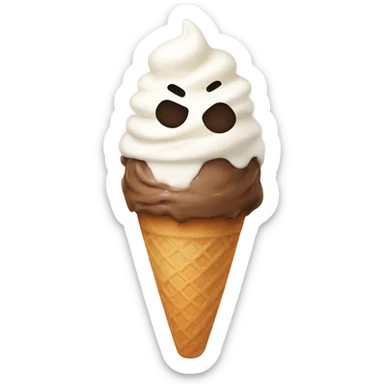 Ice cream on a cone with a happy face and hands and feet sticker