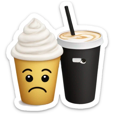 Little black Miu Miu bag and little cup of latte with straw in take-out cup  sticker