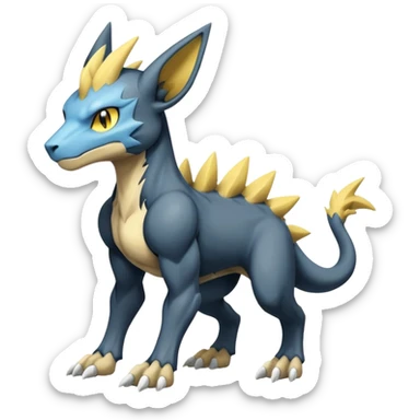 Manectric-Luxray-Cubone-Trico-Draco-Fakémon-hybrid-creature (full body), 4 legs sticker