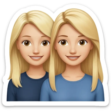 i want an emoji with 2 blonde girls like the movie "the holiday" They are not touching each other. One is Cameron Diaz, the tother Kate Winslet. They are friends.They have long hair. sticker