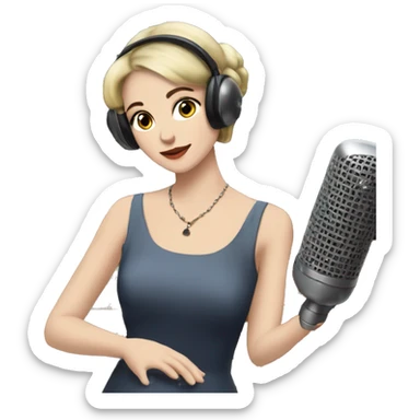 aesthetic downtonw loft girl listen music in the moonligth sticker