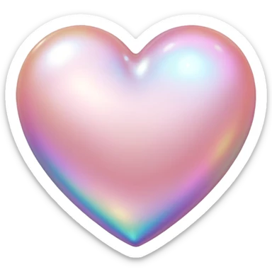 baby pink heart pearl sticker