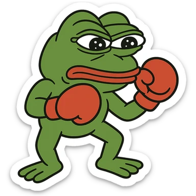 create a pepe boxing, white background sticker