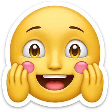 mix of these two 🥺☺️ but make it classic orginal emoji not woman or man face and without hearts and a little bit sad but still smile sticker