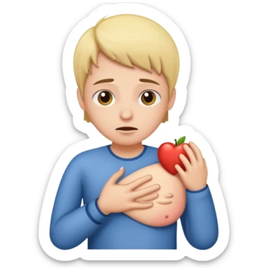A person with stomach ache sticker