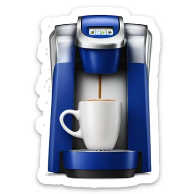 Realistic cobalt blue keurig machine sticker